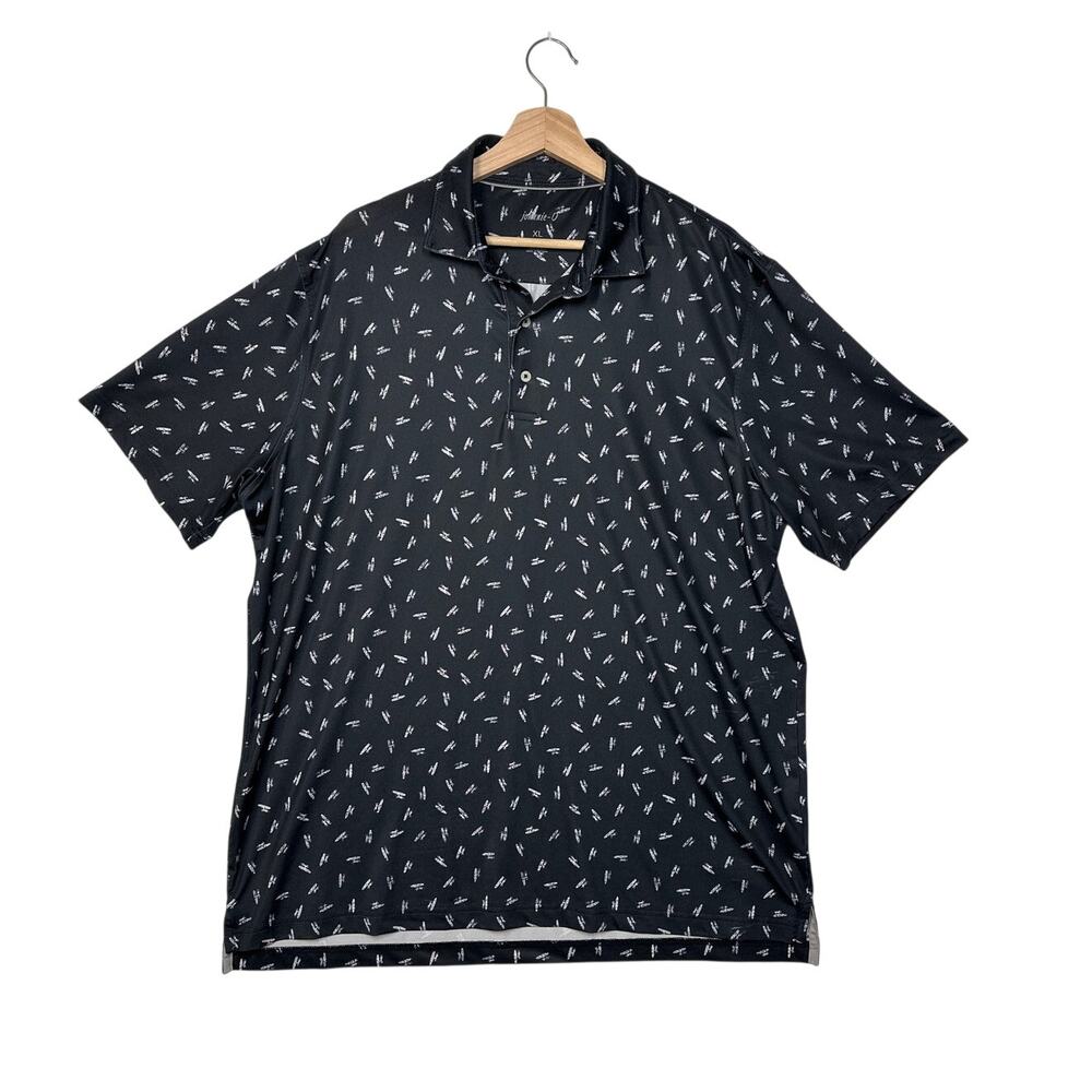 Johnnie-O Prep-Formance Exeter Logo Surfer Graphic Print Golf Polo Shirt Sz XL
